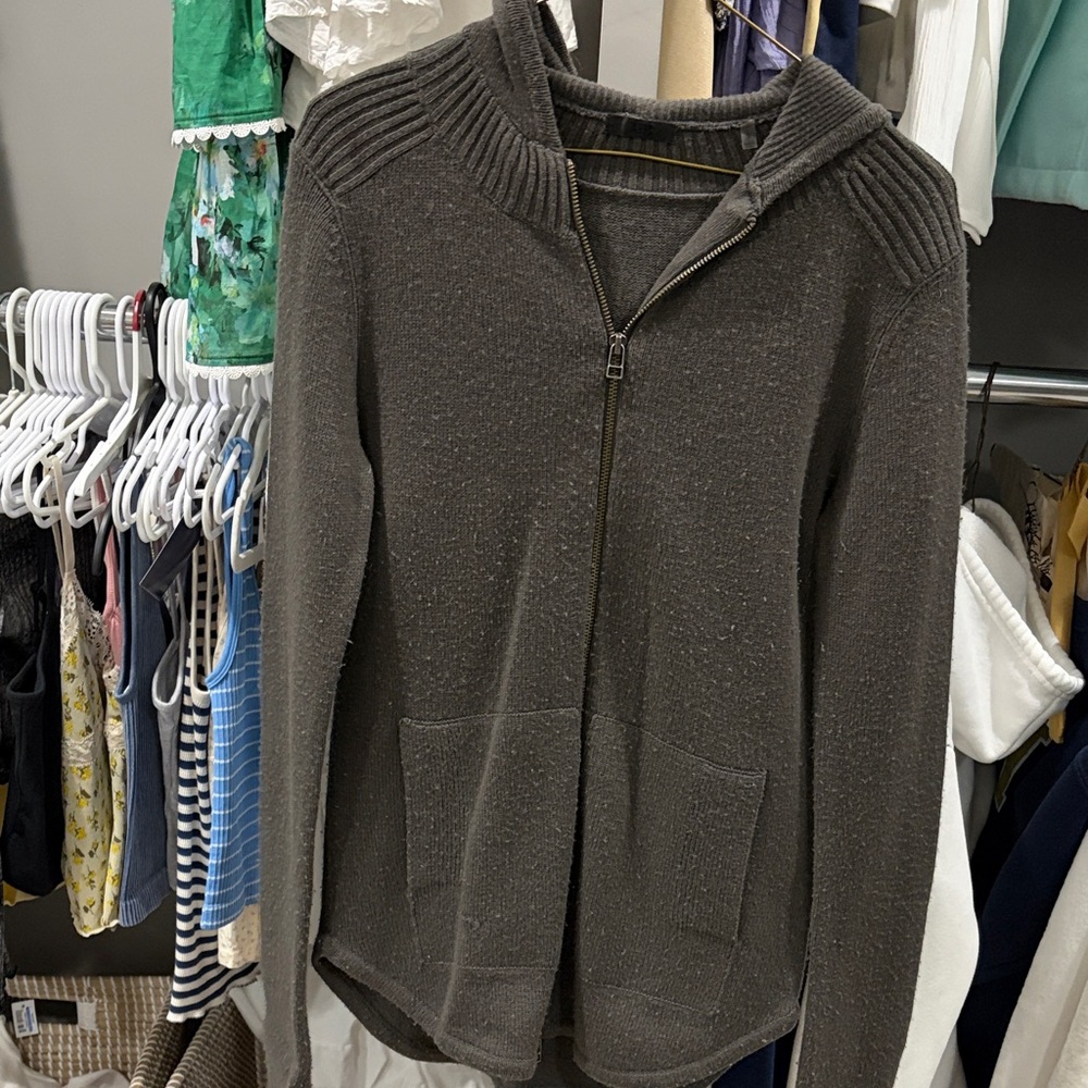 ATM Anthony Thomas Melillo Dark Gray Hooded Sweater